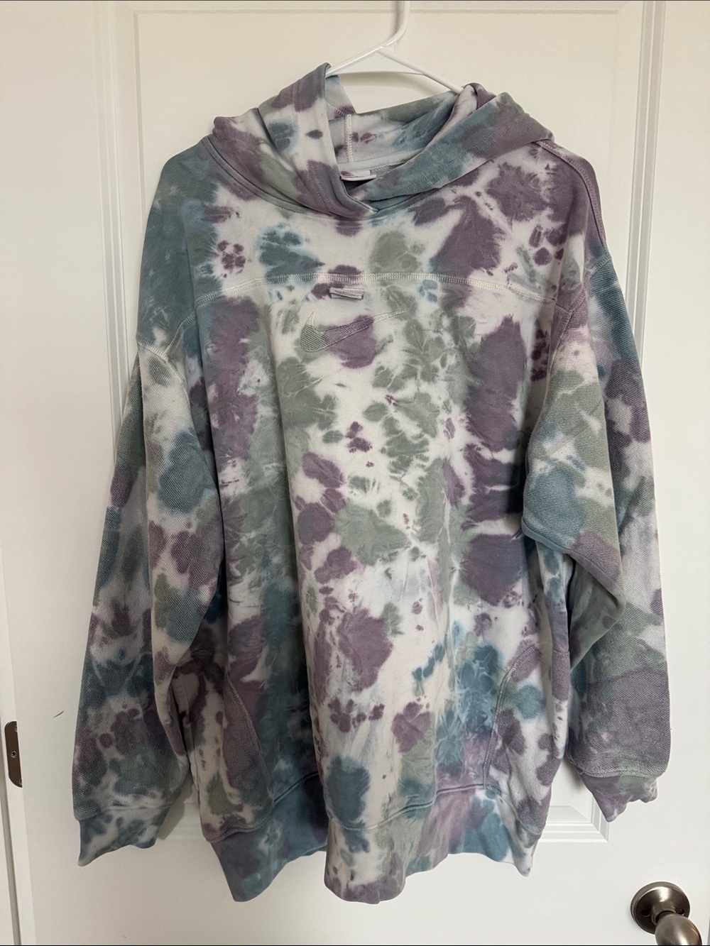 Nike Tie-Dye Cowl Neck Sweater in Lavender, Sage & White